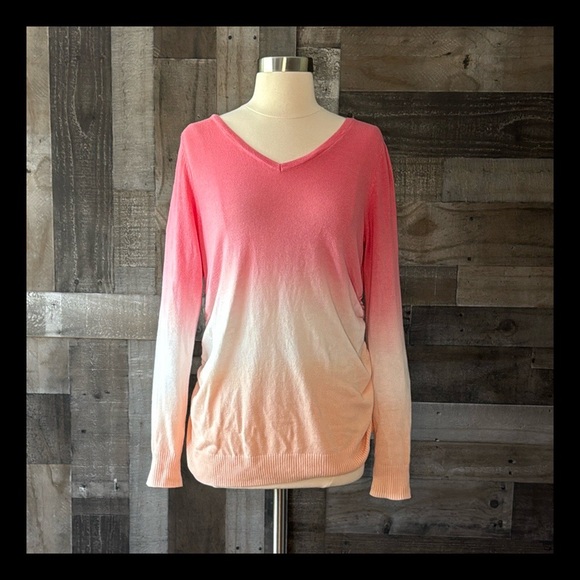 Isabel Maternity pink peach white ombre sweater small pastel feminine softgirl - Picture 1 of 12